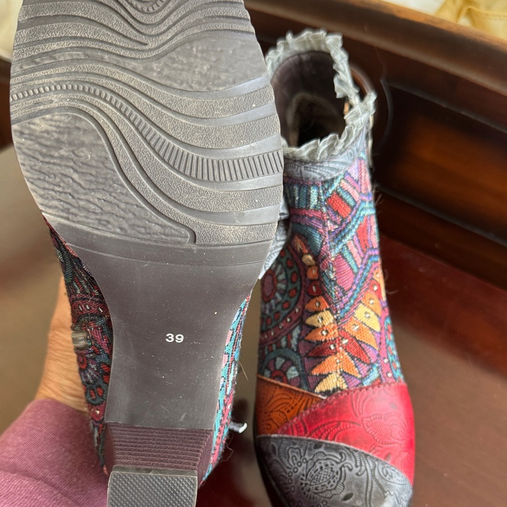 Colorful Patchwork Ankle Boots - image 4